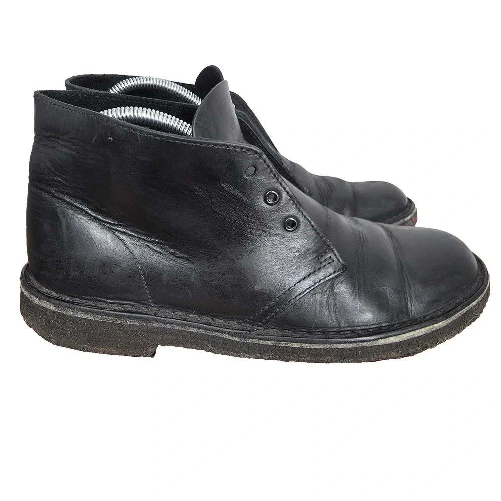 Clarks Originals Chukka Boots Mens 8 M Black‎ Desert Leather Ankle Shoes 21621